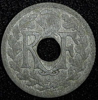 FRANCE  Zinc 1941 10 Centimes WWII Issue ch.XF KM# 897 (24 936)
