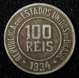 BRAZIL Copper-Nickel 1934 100 Reis Rio de Janeiro Mint KM# 518 (27 785)