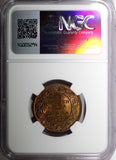 India-British George V Bronze 1930 (C) 1/4 Anna NGC MS63 RB KM# 512 (009)