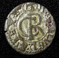 Livonia Riga CARL XI of Sweden (1660-1697)Silver 1661 Solidus,Schilling KM#55(9)