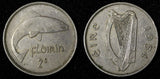 Ireland Republic 1954 Florin 2 Scilling Salmon KM# 15a (28 954)