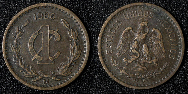 Mexico ESTADOS UNIDOS MEXICANOS Bronze 1906 1 Centavo narrow date KM# 415 (874)