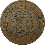 Luxembourg William III Bronze 1860 A 5 Centimes Paris Mint KM# 22.2 (24 501)