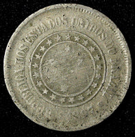 BRAZIL Copper-Nickel 1897 100 Reis 27  mm  KM# 492 (27 813)