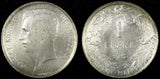 BELGIUM Albert I Silver 1912 1 Franc Dutch text Toned KM# 73.1  (25 108)