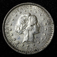 BRAZIL Silver 1913 A  500 Reis 1 Year Type aUNC KM# 512 (27 457)