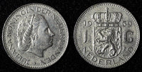 Netherlands Juliana Nickel  1969 Fish 1 Gulden 25 mm Royal Dutch KM# 184a  (941)