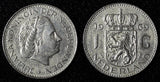 Netherlands Juliana Nickel  1969 Fish 1 Gulden 25 mm Royal Dutch KM# 184a  (941)