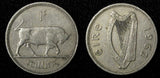 Ireland Republic Copper-Nickel 1962 Shilling Bull, KM# 14a (28 371)