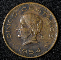 Mexico Bronze 1954 5 Centavos KM# 424  (27 925)