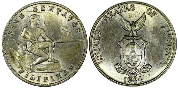 Philippines 1944 5 Centavos KM# 180a ( 24 496)