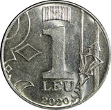 MOLDOVA 2018-2024 1 Leu 21.5 mm KM# 153 XF-AU RANDOM PICK (1 Coin)