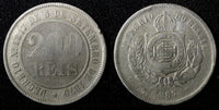 BRAZIL Pedro II Copper-Nickel 1887 200 Reis 32 mm Mint-857,000  KM# 484 (27 797)