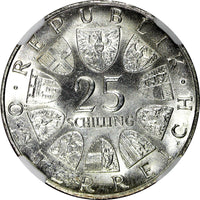 Austria Maria Theresia Silver 1967 25 Schilling NGC MS63 KM# 2901 (01)