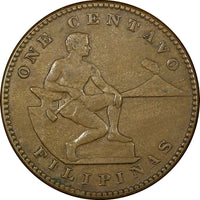 Philippines Bronze 1914 S  1 Centavo US Mint  KM# 163 (24 382)