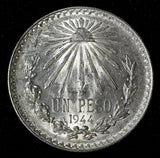 Mexico ESTADOS UNIDOS MEXICANOS Silver 1944 M Peso UNC KM# 455 (30 115)