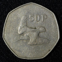 Ireland Republic Copper-Nickel 1970 50 Pence 30 mm 1st Year Type KM# 24 (28 020)