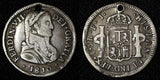 CHILE Ferdinand VII  Silver 1810 FJ 2 Reales Mintage-45.000 RARE KM# 74 (803)