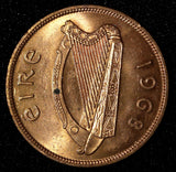 Ireland Republic Bronze 1968 1 Penny hen with chicks KM# 11 (28 855)