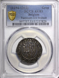 BELGIUM BRABANT John II Silver (1294-1312) 1 Gros PCGS AU53 TOP GRADED V-222 (9)