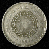 BRAZIL Copper-Nickel 1889 100 Reis 27  mm  1st Year Type KM# 492 (27 814)