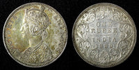 India-British Victoria Silver 1889 B incuse Rupee XF .Nice Toned KM# 492 (559)