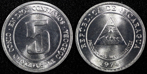 Nicaragua 1974 5 Centavos Royal Mint GEM BU  KM# 27  (24 263)