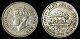 East Africa George VI Copper-Nickel 1948 50 Cents 1st Year Type KM# 30 (28 688)