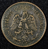 MEXICO ESTADOS UNIDOS MEXICANOS Bronze 1906 2 Centavos XF Toned KM# 419 (27 171)