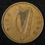 Ireland Republic Bronze 1942 1 Penny hen with chicks WWII Issue KM# 11 (28 996)