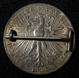 German States FRANKFURT AM MAIN 1860 Thaler Coronation Medal,Pin,Brooch Silver