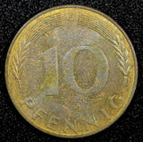 Germany - Federal Republic 1973 G 10 Pfennig Karlsruhe Mint KM# 108 (24 256)