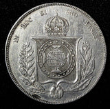 BRAZIL Pedro II Silver 1863 1000 Reis Rio de Janeiro Mint KM# 465 (27 460)