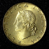 Italy Aluminum-Bronze 1957 R 20 Lire Plain "7" UNC KM# 97.1 (27 675)