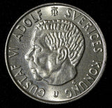 SWEDEN Gustaf VI Adolf Silver 1966 U 2 Kronor Last Year UNC KM# 827 (28 716)