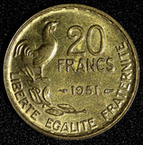France Aluminum-Bronze 1951 20 Francs UNC  KM# 917.1  (28 277)