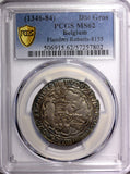 Belgium Flanders Louis II (1346-84) Silver Double Gros PCGS MS62 TOP GRADED (2)