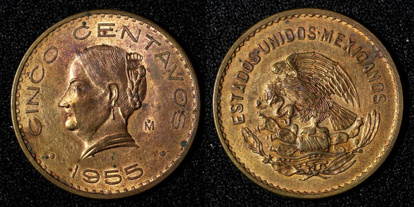 Mexico Bronze 1955 5 Centavos Josefa Ortiz de Domínguez KM# 424 (28 007)