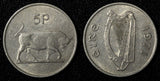 Ireland Republic Copper-Nickel 1971 5 Pence Bull KM# 22 (28 369)