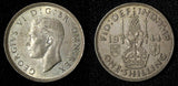 GREAT BRITAIN George VI Silver 1944 1 Shilling Scottish crest KM# 854 (464)