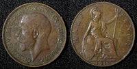 Great Britain George V Bronze 1913 1/2  Penny KM# 809 (28 293)