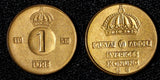 Sweden Gustaf VI Adolf Bronze 1958 TS 1 Ore GEM BU Toned KM# 820 (30 216)
