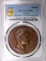 FRANCE Napoleon Bronze Medal 1814 French eagle PCGS SP58 Bramsen-1348 (201)