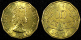 Seychelles Elizabeth II Nickel-Brass 1972 10 Cents Mintage-120.000 KM# 10 (986)