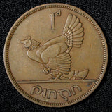 Ireland Republic Bronze 1942 1 Penny hen with chicks WWII Issue KM# 11 (28 998)