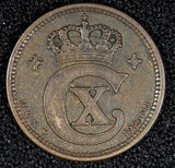 DENMARK Christian X Bronze 1923 1 Øre  ch.XF KM# 812.2 (27 237)