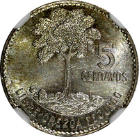 GUATEMALA Silver 1964 5 Centavos NGC MS66 GEM BU MINT LUSTER KM# 261 (027)