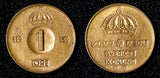 Sweden Gustaf VI Adolf Bronze 1959 TS 1 Ore GEM BU Toned KM# 820 (30 219)
