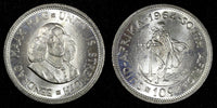 South Africa Silver 1964 10 Cents Jan van Riebeeck GEM BU KM# 60 (25 254)