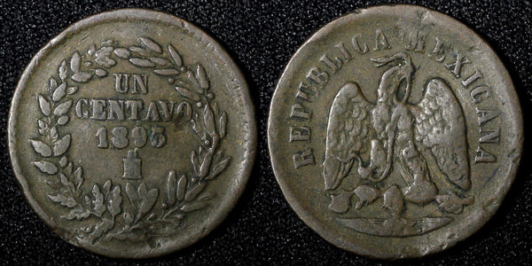Mexico Copper 1895 Mo 1 Centavo Mexico City Mint KM# 391.6 (27 770)